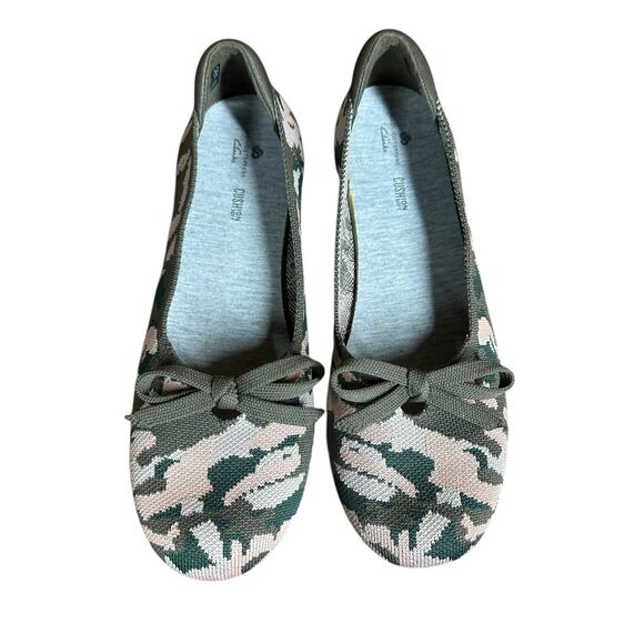 Skechers | Shoes | Clarks Cloudsteppers Washable Knit Bow  Clarks Cloudsteppers Knit Bow Flats Carly Hope Olive Green Pink Camouflage 8.5